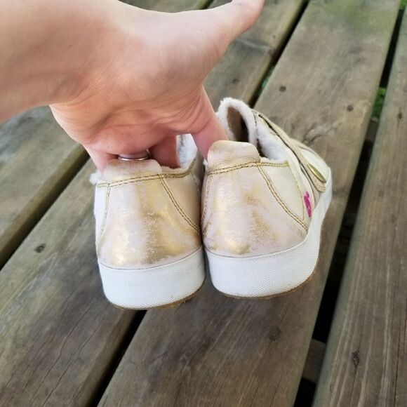 Timberland Sample Rub Off Gold Fur Lined Sneakers - Picture 5 of 8